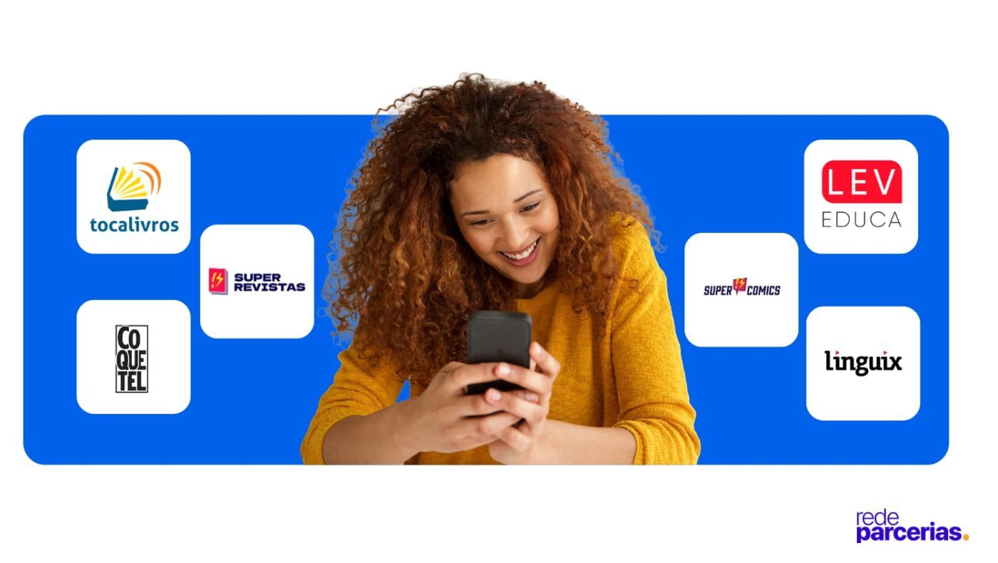 Imagem com logos de marcas que possível resgatar a assinatura no Rede Parcerias