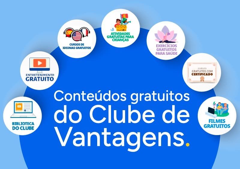 Imagem com exemplos de conteúdos gratuitos do rede parcerias