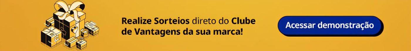 Banner com botão para acessar plataforma de sorteios para clientes