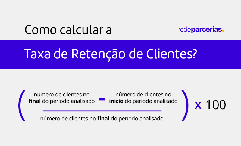 Imagem com fórmula para calcular taxa de retenção de clientes