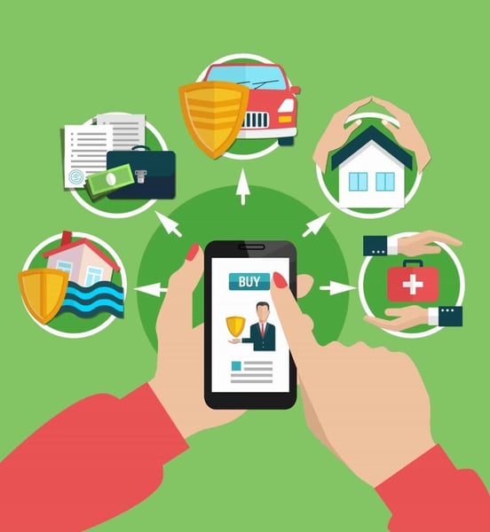 imagem ilustrativa dos diferentes tipos de seguros