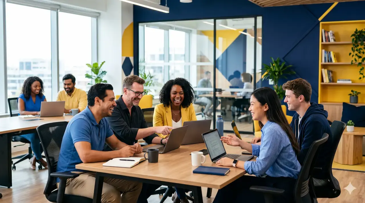 grupo de colaboradores na empresa