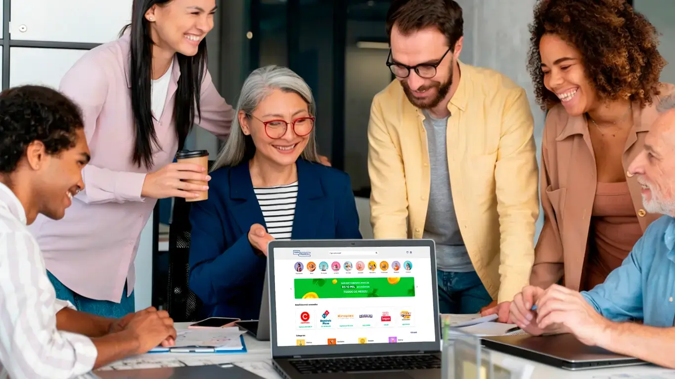 colaboradores usando um Clube de Vantagens para Colaboradores&nbsp;