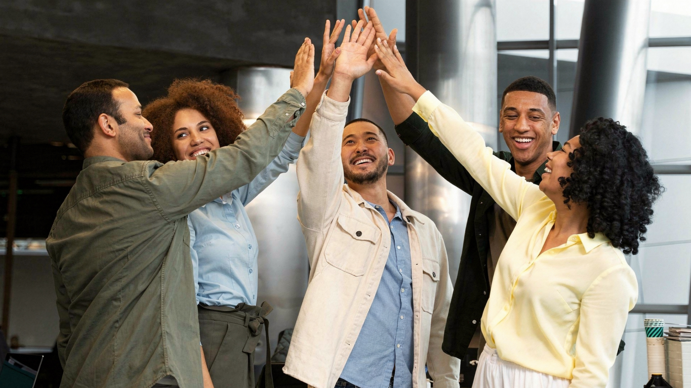 imagem com colaboradores engajados