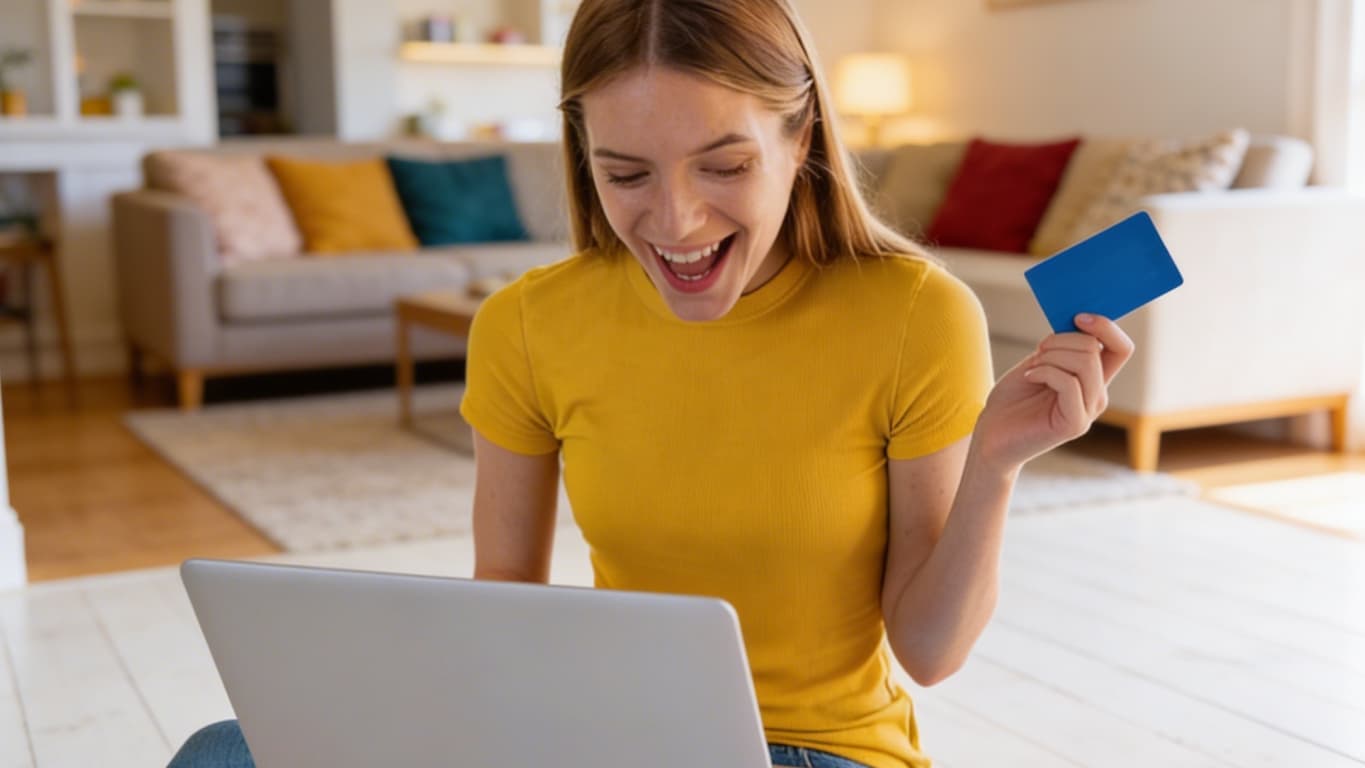 cliente segurando gift card