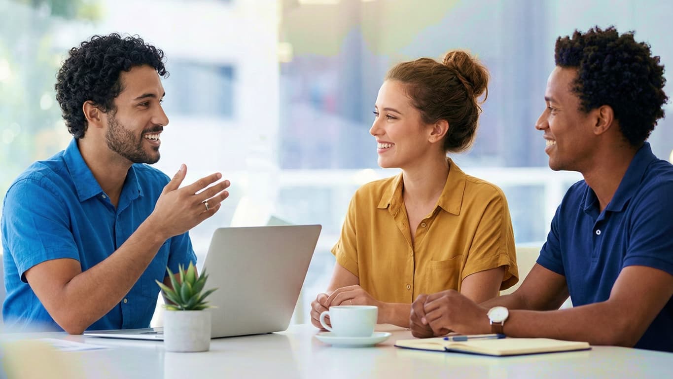 empresa conversando com clientes